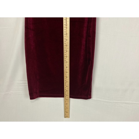 Another Story Burgundy Velvet Cold Shoulder Bodycon Midi Dress XS - Picture 9 of 9